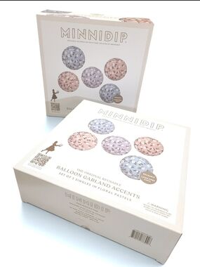MINNIDIP Floral Pastel Reusable Balloon Garland Accents Set of 5 - 2 Available